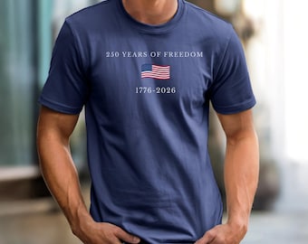 Comfort Colors レトロ USA 250周年記念シャツ、愛国的なアメリカ国旗Tシャツ