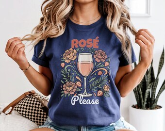 ロゼプリーズシャツ、夏のビーチプールデイTシャツ、ガーメントダイコットン