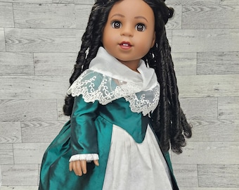 1770s Historical Doll Dress: 18 Inch Doll Clothing, Bum Roll