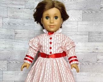 Historical doll dress, 1840s dress, doll clothing, short sleeve, Molly dress, historical fashion