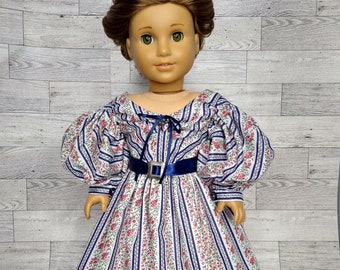 Doll clothing, historical clothing, 1830s dress, Imebicle sleeves, 18 inch doll clothes