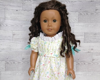 Regency dress, fits 18 inch dolls, historical clothing, doll dress