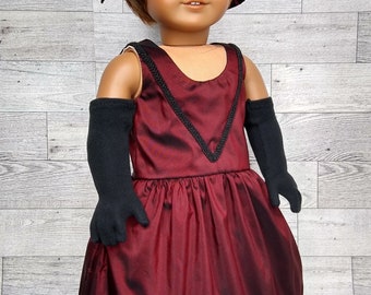 Historical fashion, 1920s style, doll cloche, 18 inch dolls, doll clothing, doll dress