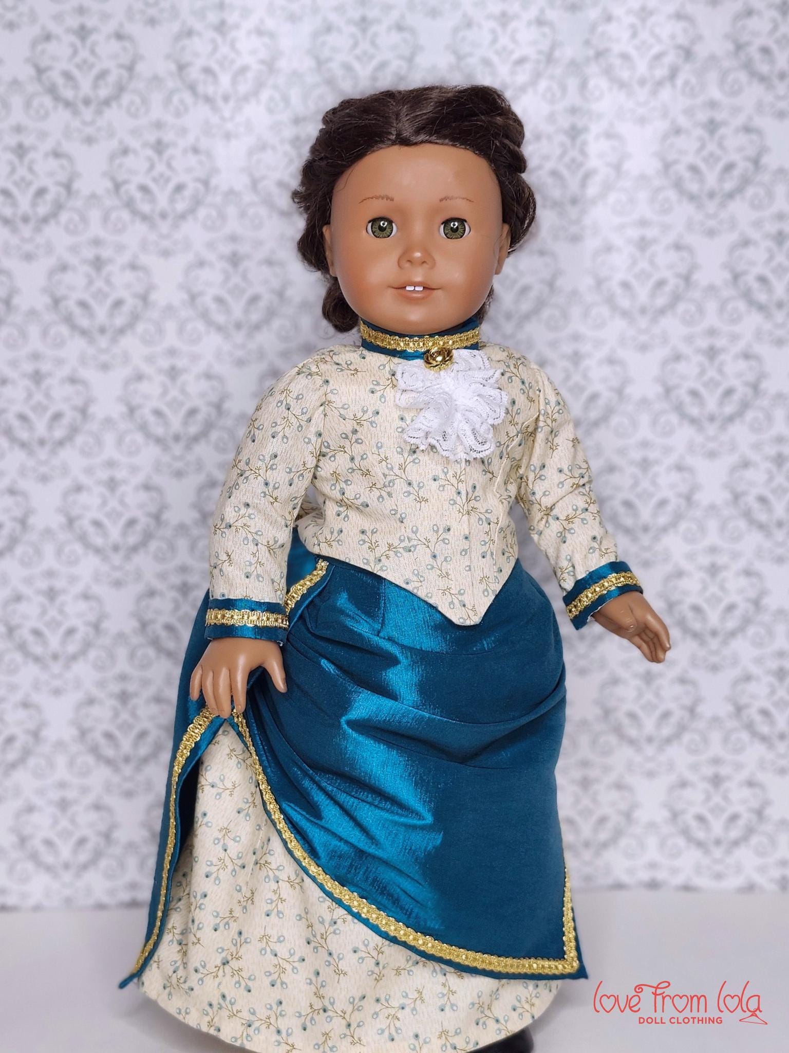 1880s Day Dress doll clothing