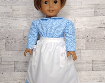 Prairie Girl, 18 inch doll clothes, historical clothing, country girl, apron, dress