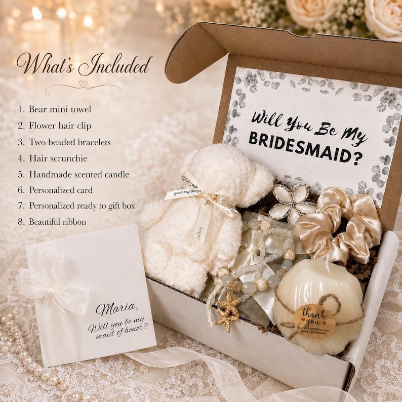 Bridesmaid Proposal Gift Box: Personalized Bridal Party Thank You Gift ...