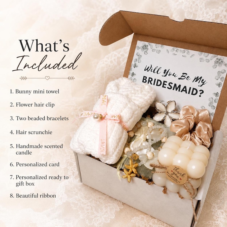 Bridesmaid Proposal Gift Box: Personalized Bridal Party Thank You Gift ...