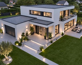 Modern house plan, 5 bedrooms, 200m2 | PDF download link