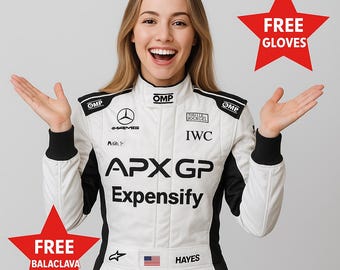 F1 APXGPレプリカレーシングスーツ - ブラッド・ピット ホワイトコスチュームセット | スーツ、シューズ、グローブ付き
