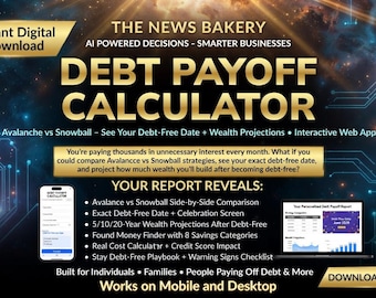 Debt Payoff Calculator | INTERACTIVE Avalanche vs Snowball Comparison | See Your Debt-Free Date + Wealth Projections