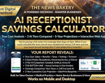 AI RECEPTIONIST Savings Calculator | True Cost Analysis vs AI | 3-Tier Comparison + 5-Year Projections