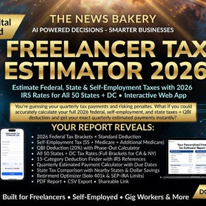 Freelancer TAX ESTIMATOR 2026 | Self-Employment Tax Calculator | Federal State Quarterly | Interactive Web App