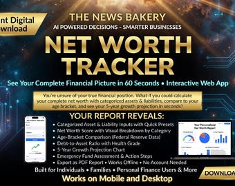 NET WORTH TRACKER | Personal Finance Calculator | Assets Liabilities Score | Interactive Web App