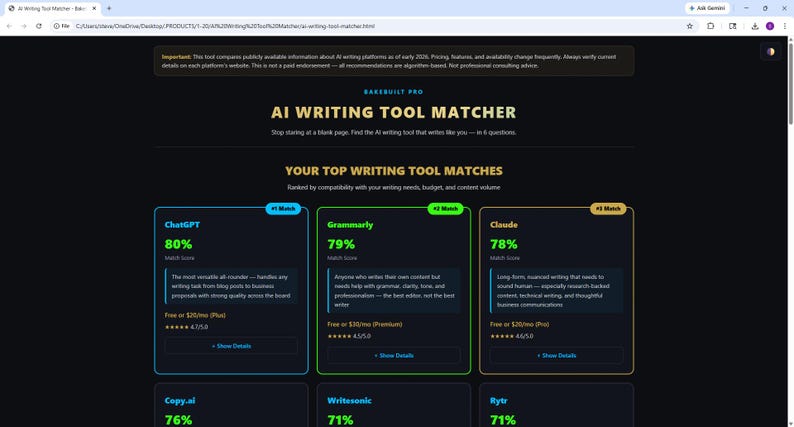 AI WRITING Tool Matcher for Small Business Owners — Stop Staring at a Blank Page — Web App (Digital Download) image 15