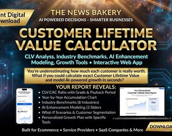 Customer LIFETIME Value Calculator | CLV to CAC Ratio Analysis | Interactive Business Tool with Industry Benchmarks