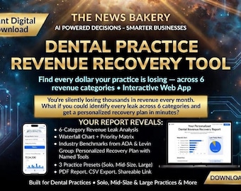 Dental Practice REVENUE RECOVERY Tool | Interactive Calculator for Dentists | 6-Category Leak Analysis