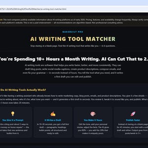 AI WRITING Tool Matcher for Small Business Owners — Stop Staring at a Blank Page — Web App (Digital Download) image 3