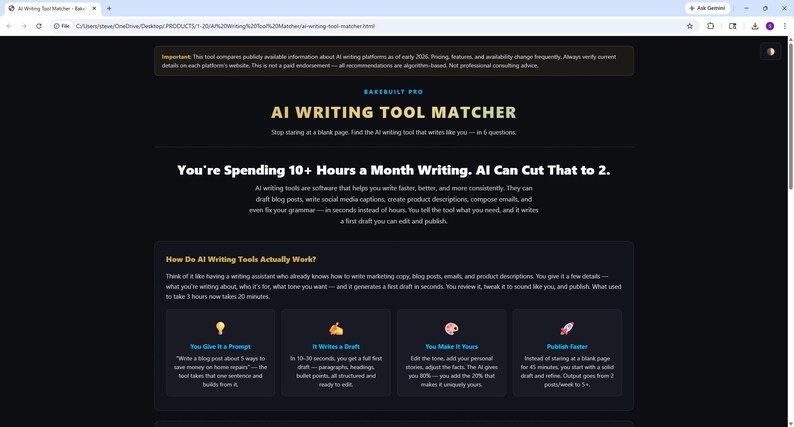 AI WRITING Tool Matcher for Small Business Owners — Stop Staring at a Blank Page — Web App (Digital Download) image 3