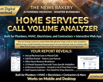 Home Services CALL VOLUME Analyzer | Missed Call Revenue Calculator for Plumbers HVAC Electricians Contractors