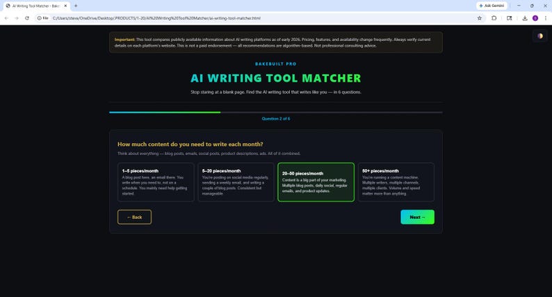 AI WRITING Tool Matcher for Small Business Owners — Stop Staring at a Blank Page — Web App (Digital Download) image 8