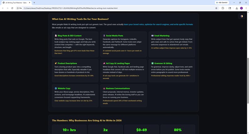 AI WRITING Tool Matcher for Small Business Owners — Stop Staring at a Blank Page — Web App (Digital Download) image 4