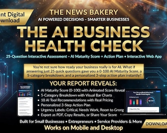 AI Business Health Check | Interactive Assessment, Maturity Score, Action Plan (Digital Download)