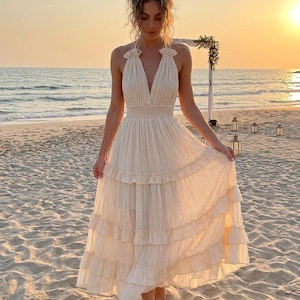 white gauze beach wedding dresses Spaghetti Straps Lace Wedding Dresses Beach Chiffon White Wedding Dress  SEW045  SELINADRESS