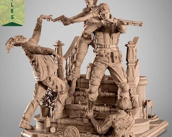 Resident Evil Diorama - Survival horror / 3D Print Model STL Hero scene