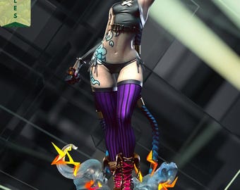 Arcane Movie Jinx Inspired | Girl Statue Mature| Printable 3D STL | Digital Download