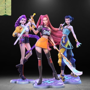 Paquete de archivos STL de KPOP Demon Hunter / Figura de anime de Rumi Zoey Mira / Archivos de impresión 3D de Waifu