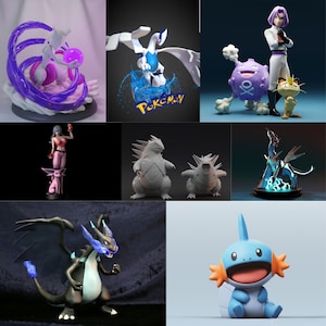 Epic 3d print pokemon files including legendary creature figures and detailed battle poses.