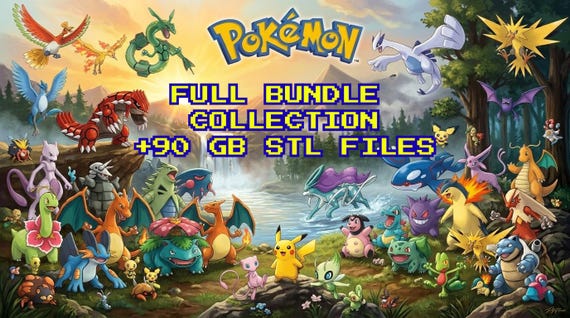 1700+ Pokemon STL Bundle | 3D Print Pokemon Files | Pokemon Figure & 3D Printed Pokeball