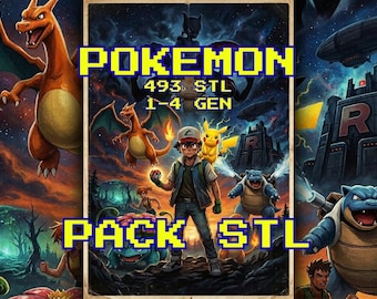 493 Pokemon Mega Bundle STL | Pokemon Miniatures Models HQ | Digital Download