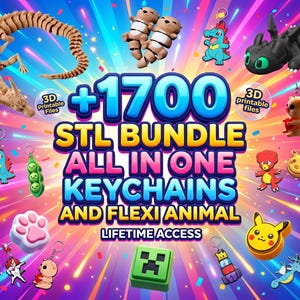 1700+ Mega STL Bundle | Flexi Animals STL | Adult Fidgets & Keychains