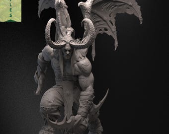 Illidan Stormrage STL File | World of Warcraft 3D Print Model | Demon Hunter Statue