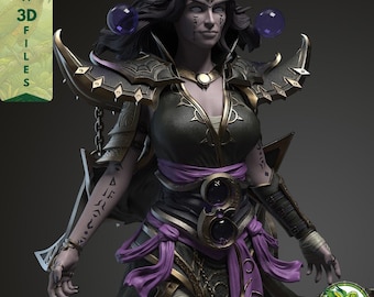 Xal'atath World of Warcraft STL Statue | Dark Fantasy Sorceress | 3D Print Model