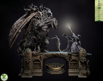 Gandalf vs Balrog Diorama | Resin figure | Unsupported | Digital 3D STL