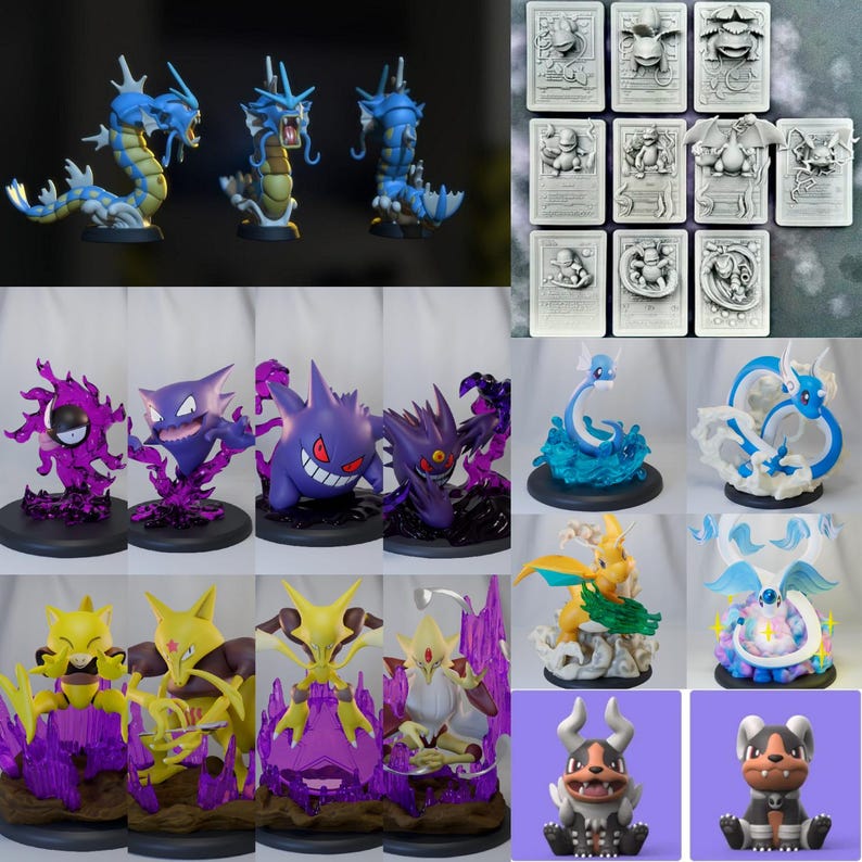 Stunning gengar art dioramas and dynamic pokemon 3d print models ready for slicing.