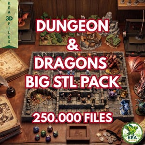 Paquete de archivos STL de miniaturas para juegos de mesa de Dungeons and Dragons / Archivos de impresión 3D de terreno para juegos de rol de fantasía / Descarga digital