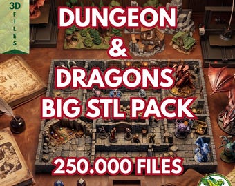DnD Tabletop Miniatures STL Bundle | Fantasy RPG Terrain 3D Print Files | Digital Download