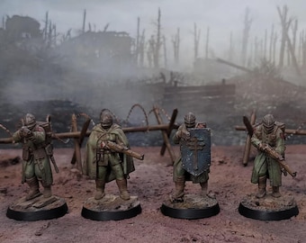 3D Printed dark trench warfare setting