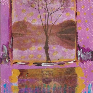 purple tree and buddha image 1