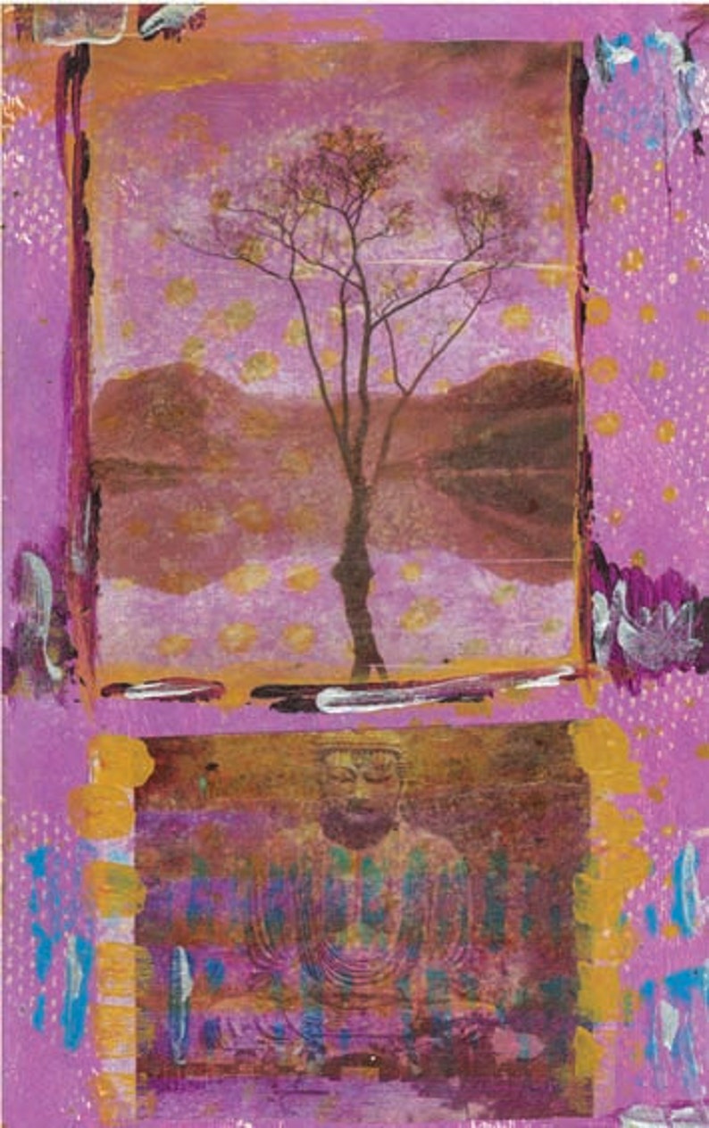 purple tree and buddha image 1