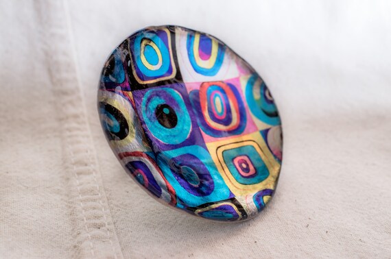 Abstract Ring by PAGANEuniques Art Resin Ring Kandinsky Circles Ring
