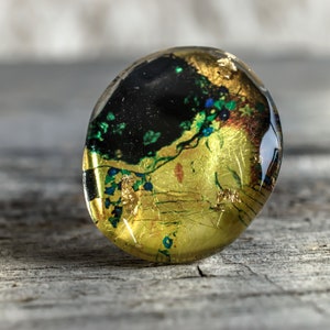 The Kiss Ring, Gustav Klimt Jewelry, Oval Resin Ring, Painter Gift, Resin Jewelry, Huge Circle Ring