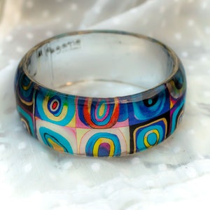Abstract Ring by PAGANEuniques Art Resin Ring Kandinsky Circles Ring