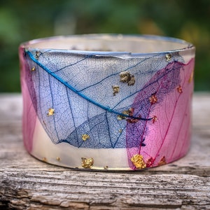 Buddha Tree Leaves Bangle, Resin Bracelet, Bohemian Bracelet, Avant Garde Jewelry, Bridesmaid Gift
