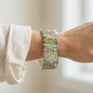 Gustav Klimt Tree of Life Bangle, Art Resin Bracelet