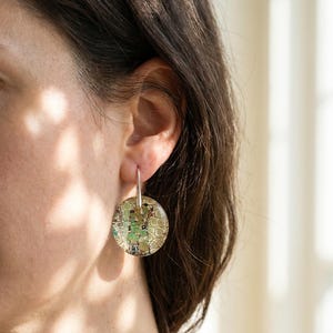 Boucles d'Oreilles Klimt Tree of Life, Boucles d'Oreilles en Résine, Bijoux Inspirés de l'Art, Style Bohème