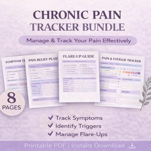 Pack de suivi de la douleur chronique | Journal des symptômes, des poussées et de la fatigue (téléchargement numérique)